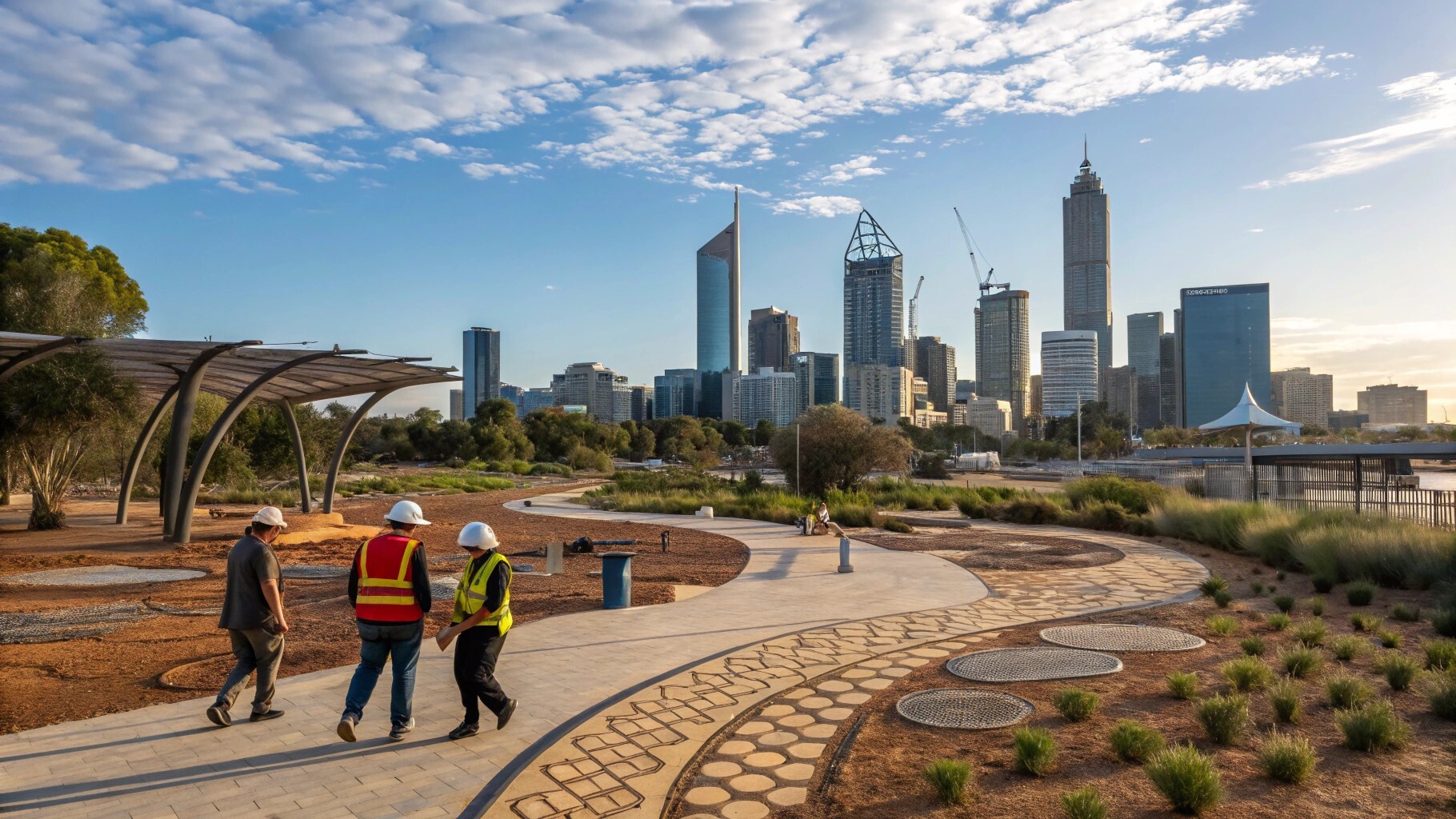 Construction project team in Perth reviewing procurement strategy documents