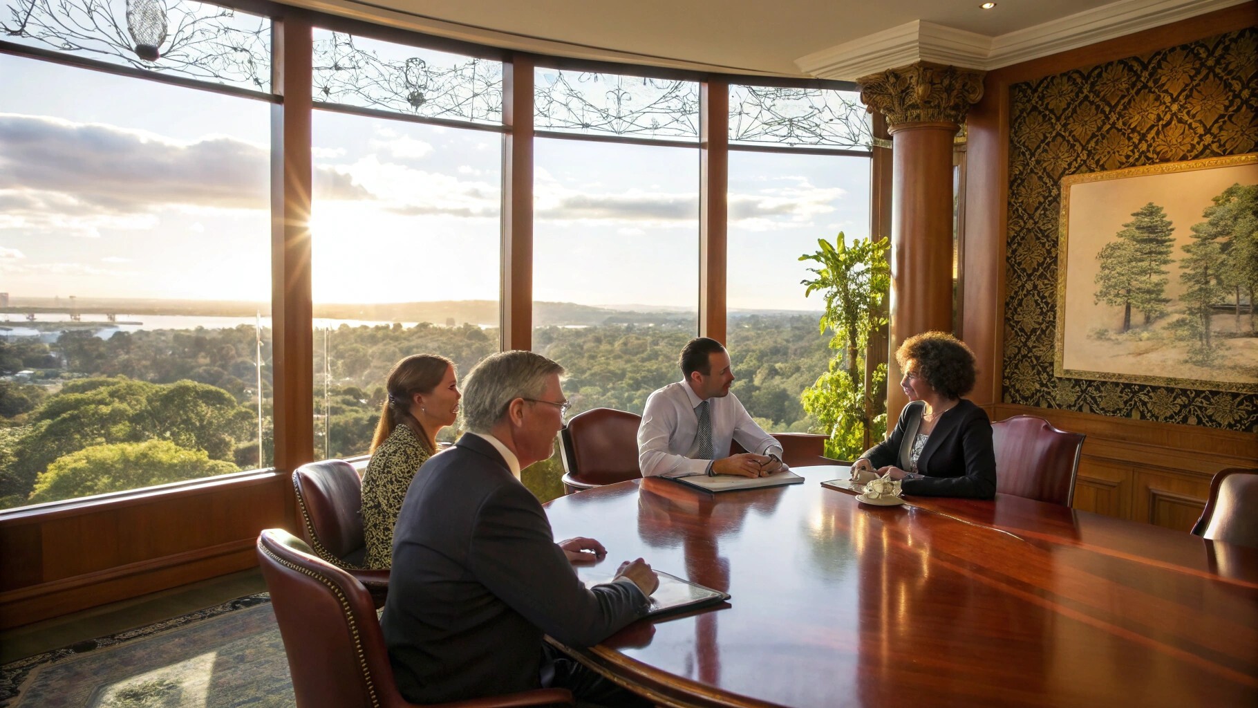 Family business owners in Perth discussing succession strategy